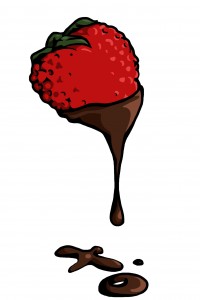 Valentine's Day strawberry. Rebecca Duce.