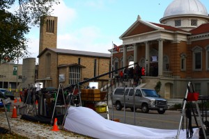 Murdoch Myteries was being filmed near the Carnegie building. Photo by Cody Hoffman