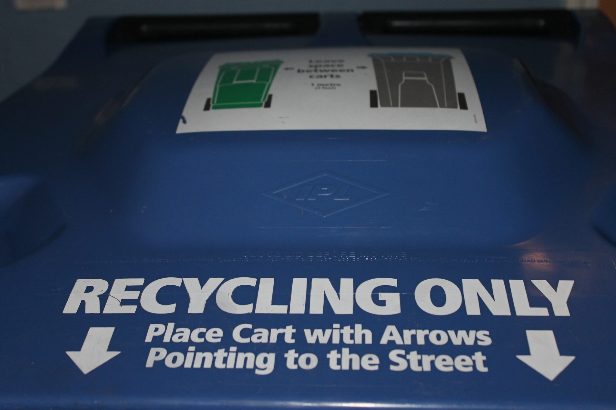 Top of a recycling bin